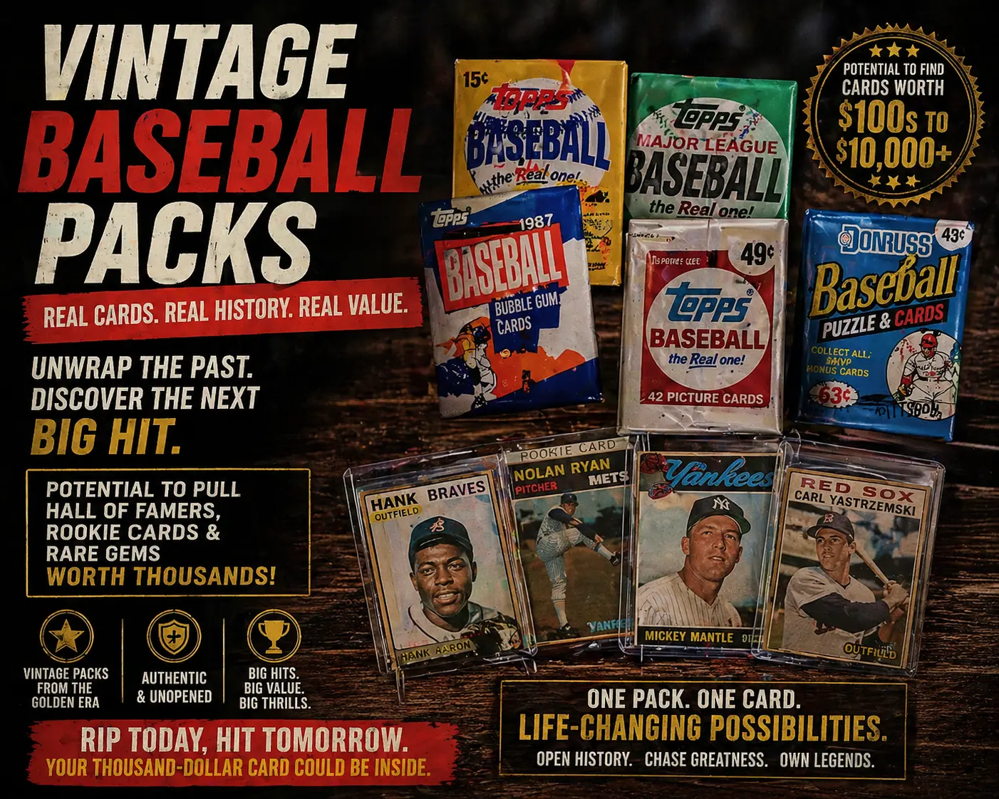 "Win a Hit" Vintage unopened baseball cards