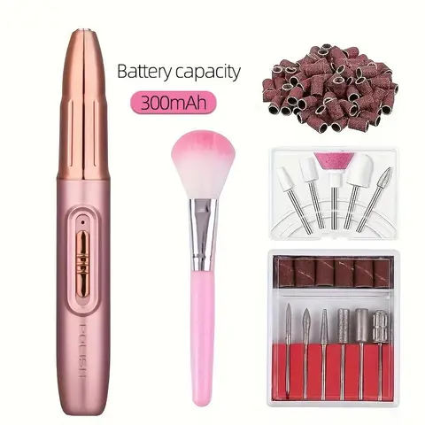 5 in 1 Electric Cordless Nail File, 1 Set Portable Nail Polisher & Accessories, Professional Home Nail Art Tool for Women & Girls, At Home Manicure, Manicure & Pedicure Tool, Nail Supplies