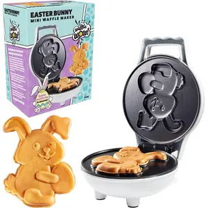Easter bunny mini waffle maker make holiday breakfast special for kids adults w cute bunny waffles or pancakes individual 4 inch waffler iron fun easter basket stuffer or egg hunt surprise gift