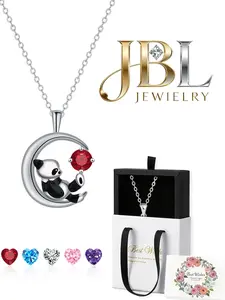 A drawer Style Jewelry box With a Handle - Cute panda Necklace - Birthday Christmas Jewelry Gift for Women Teen Girls