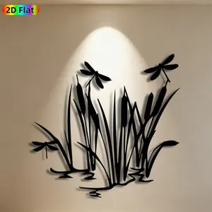1pc Dragonfly & Cattail Metal Wall Art,Dragonfly & Cattail Statue Mural, Ideal Gift for Easter, Thanksgiving, Nature Decor Enthusiasts, Rust-Resistant Metal Wall Decor Wall Sculptures, Perfect for Garden Fence & Patio Wall Nature Enthusiasts