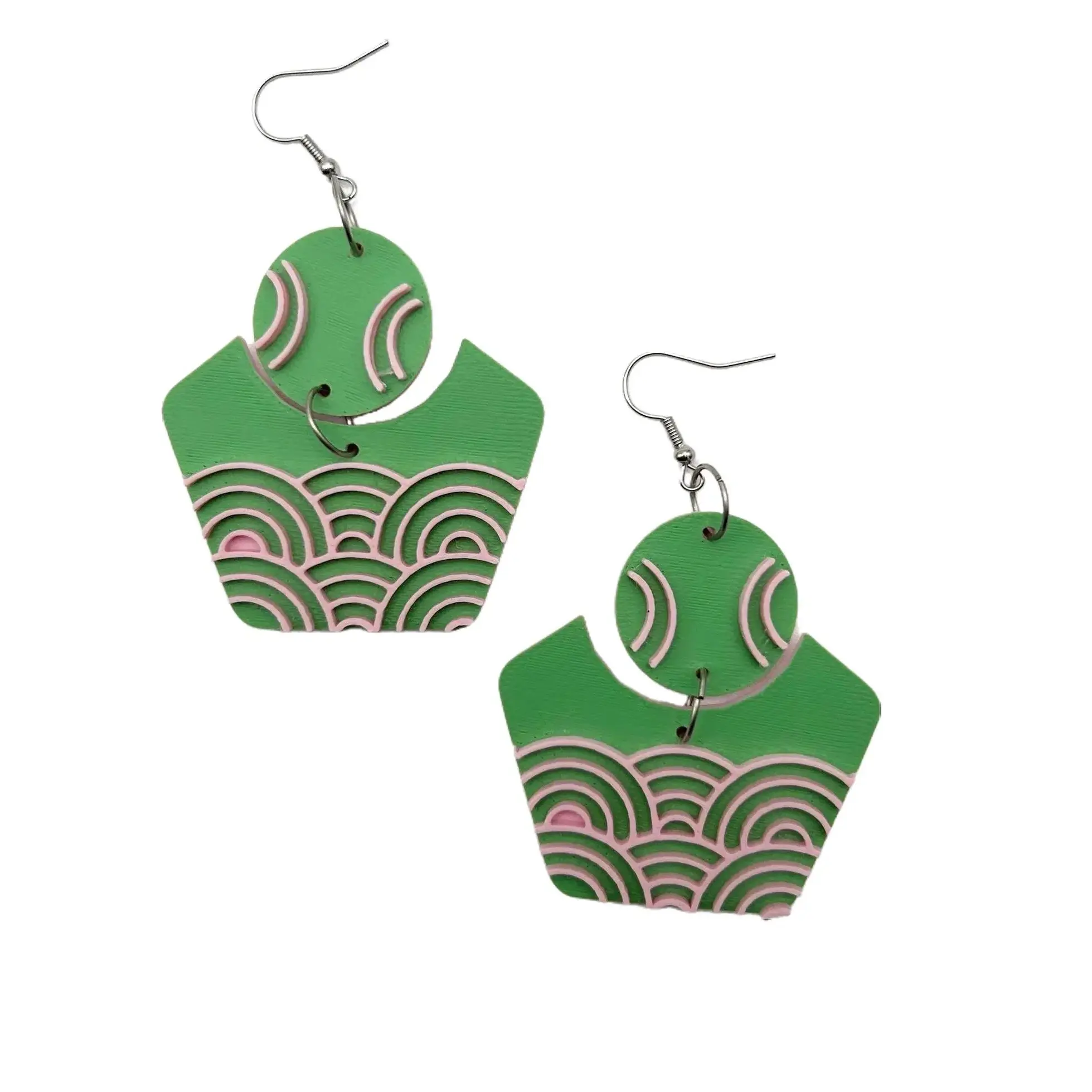 The "Molly" Earrings - 3D Printed - Abstract Bold Earrings - Pink Jewel Box