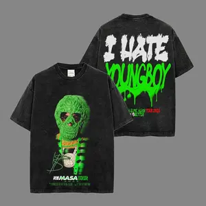 MASA TOUR YoungBoy Never Broken Again Version 8 100% Cotton Acid Wash T-Shirt, Masa Tour Shirt, Team Lil Top Shirt, 38 Baby Shirt, YB Fans T Shirt, Hiphop Merch, Streetwear Y2k Shirt Rap Fan Merch