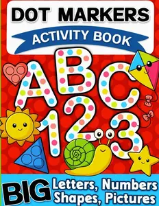 Dot Markers Activity Book: Letters, Numbers and Shapes Art Coloring for Toddlers Ages 1-3 and 2-4   Paperback – October 27, 2024
