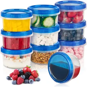 8 oz Freezer Storage Containers with Twist Top Lids, 10 Pack  Meal Prep Containers Plastic Stackable Leakproof  Storage Containers for Soup, Sauce, Salad, Leftover, Oats