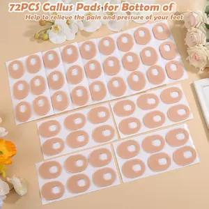 Callus Pads Soft Felt Callus Cushion Pads for Bottom of Foot Self Adhesive Foot Callus Cushions, Corn Pads for Feet for Men and Women Pain Relief Foot Care, Beige, Oval Shape
