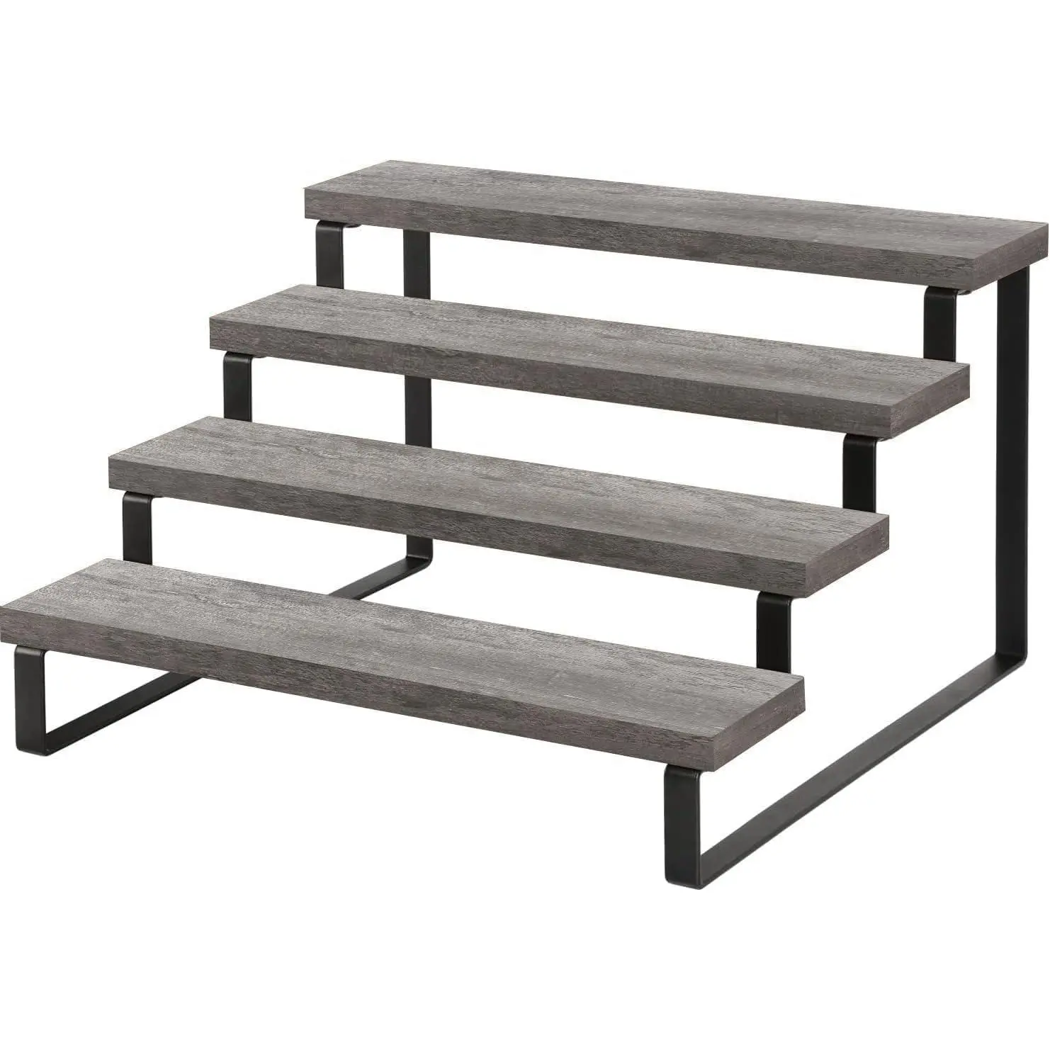 Wooden Display Riser Stand, Tiered Perfume and Cologne Organizer Stand, 4 Tier  Rack Organizer, Rustic Display Shelf for Candles (4 Tier,Grey)