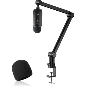 Blue Yeti Mic Stand with Blue Yeti Pop Filter -  Mic Arm for Blue yeti, Heavy Duty Boom Arm with  Management, 3/8" to 5/8" Adapter,