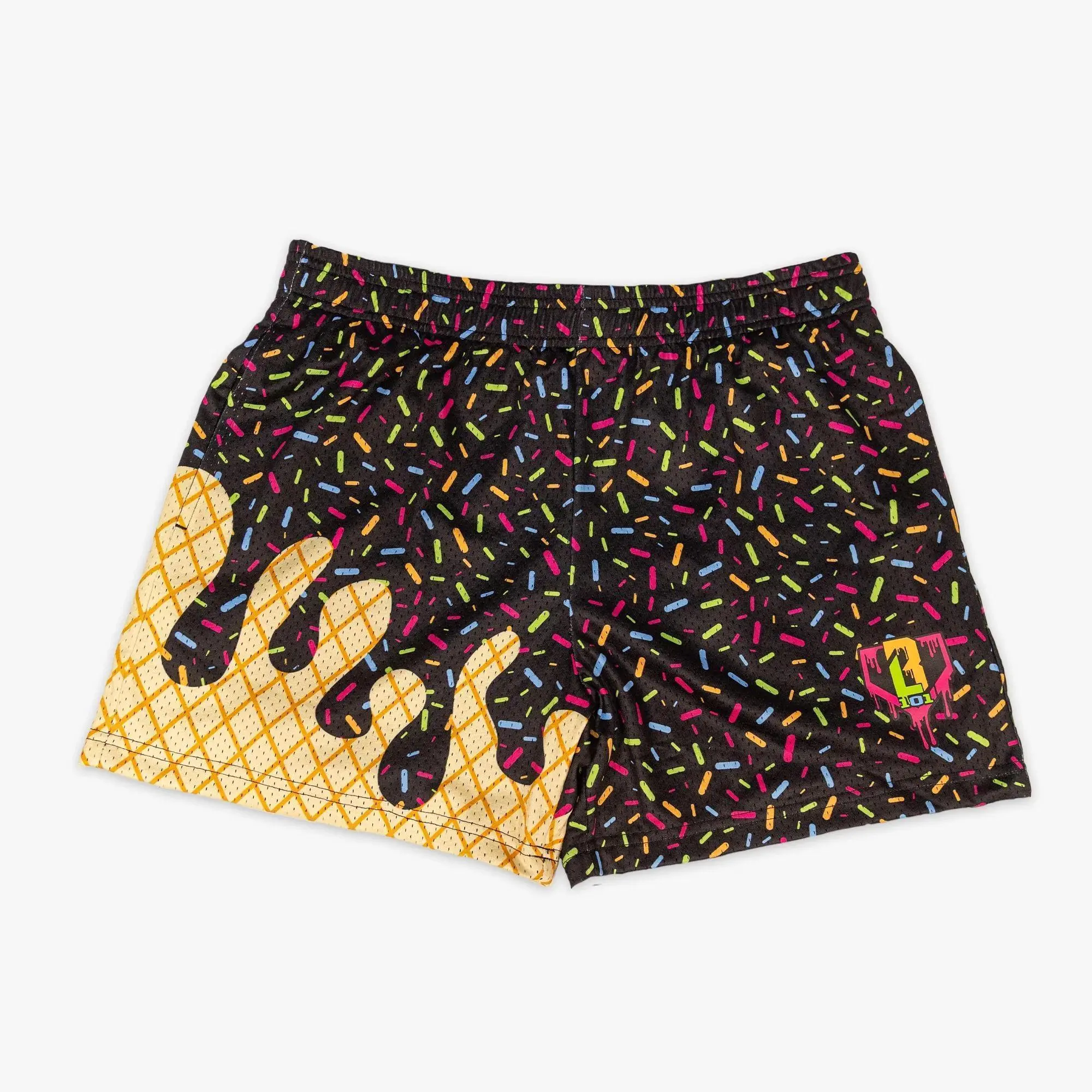 Baseball Lifestyle 101 | Ice Cream Collection Youth Mesh Shorts - for Youth & Adults | Lightweight & Breathable Summer Sports Shorts for Casual & Outdoor Style for Women & Men | Baseball Training, Gym & Everyday Activewear | Perfect Gift for Him & Her
