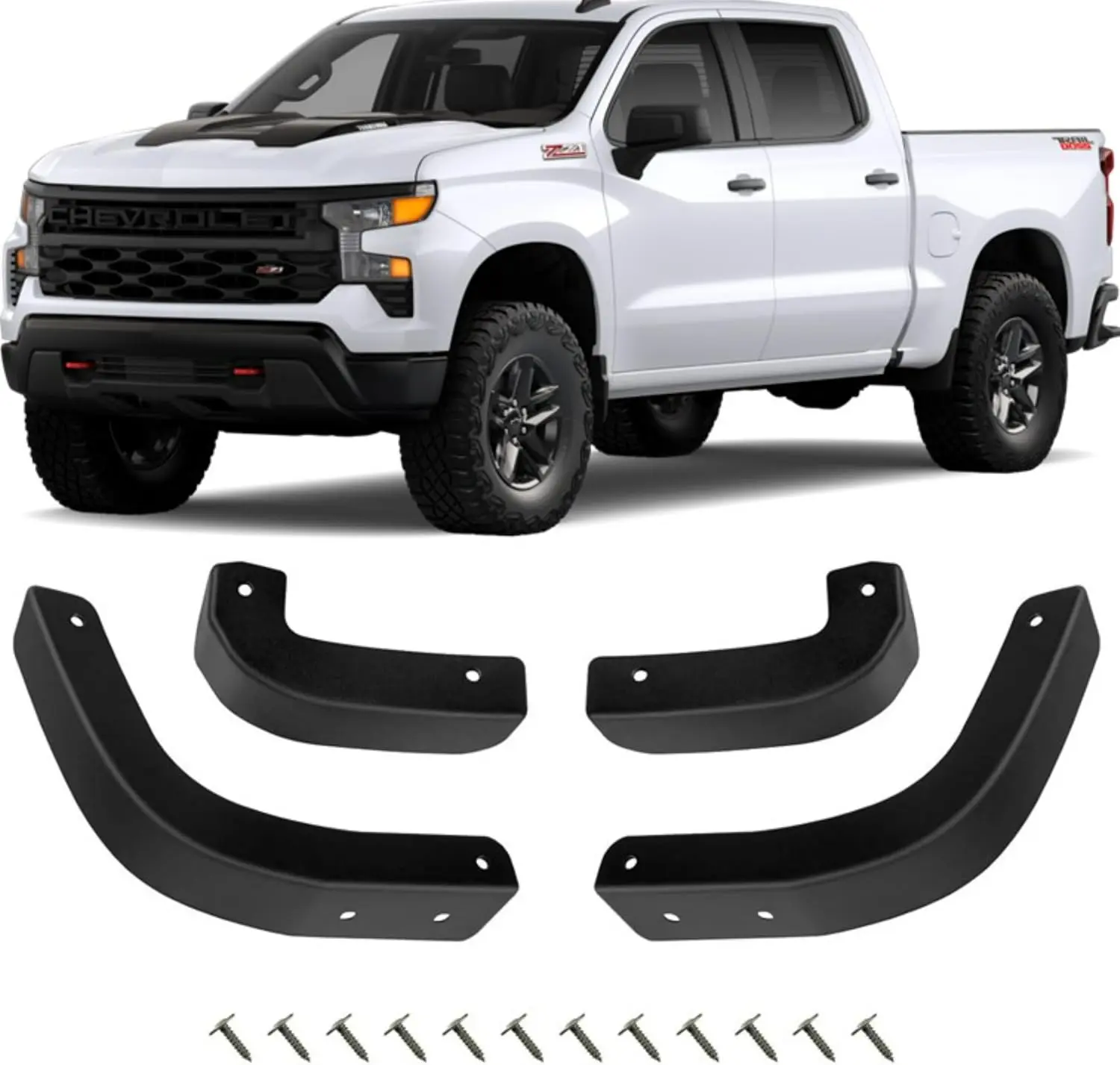 Automotive Mud Flap Delete Replacement, Rain Splash Shield for Chevy Chevrolet Silverado 1500 2019-2025, Car Exterior Accessory That Enhances Performance