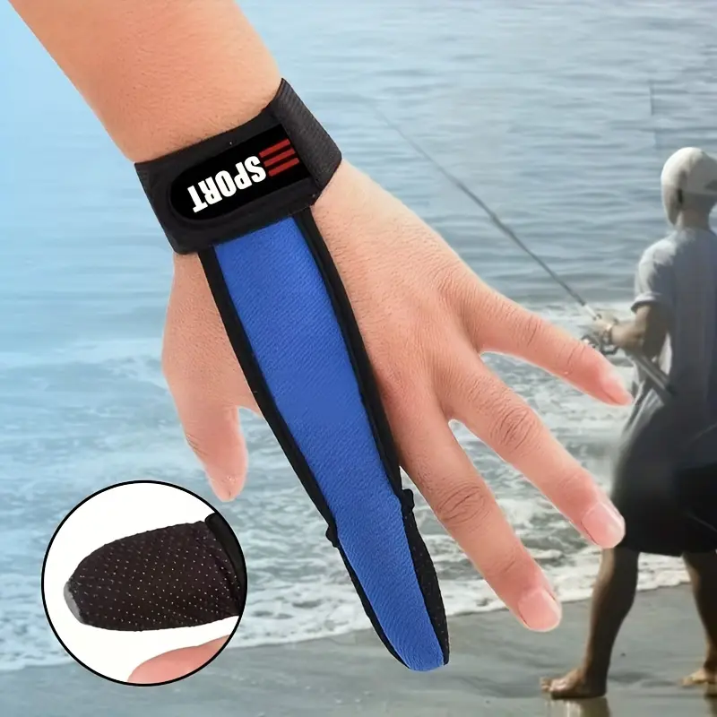 1PC professional single finger fishing gloves, non slip rubber gloves with elastic bands, hand washable sleeve type index finger protector, suitable for outdoor fishing Fishing Accessories, Outdoor Fishing Accessory