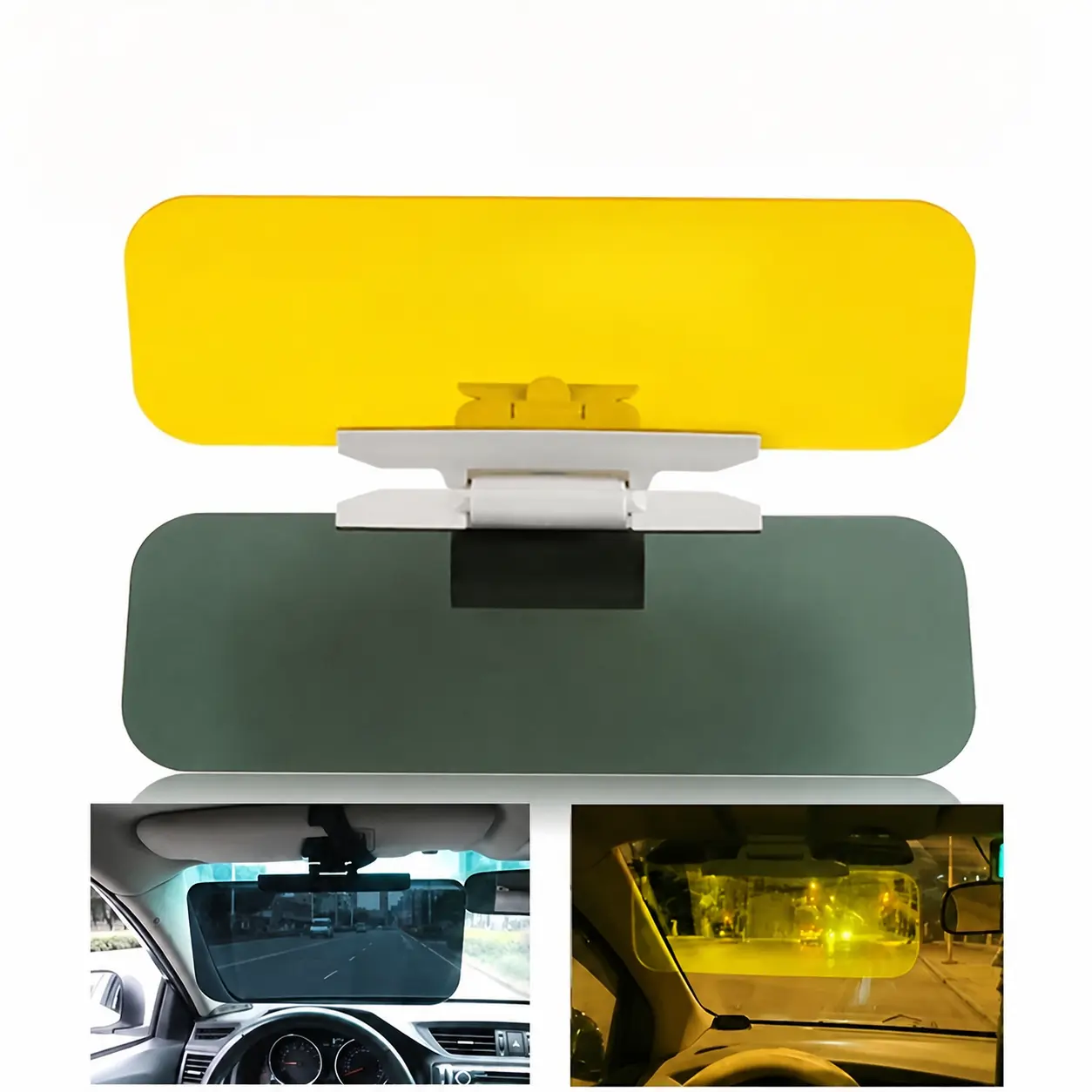 Adjustable Universal Car Sun Visor Extender, Day Night Anti Glare Clip On Car Sun Visor Shade, Double Layer Universal Car Sun Visor Extender Secure Buckle Car Sunshade Cover for Safe Driving