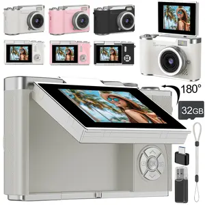 High definition retro digital camera, USB charging, single lens 180 ° flip screen, ABS material, macaron design, fashionable student CCD camera, HD Digital Camera
