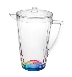 HomeRoots 523324 2.5 Diamond Acrylic Pitcher, Clear & Rainbow