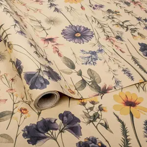 Floral Wrapping Paper Roll For Women Girls  Flower Design  Wrap for Birthday Wedding Mothers Day Bridal Shower Engagement Total 28.5sq.ft