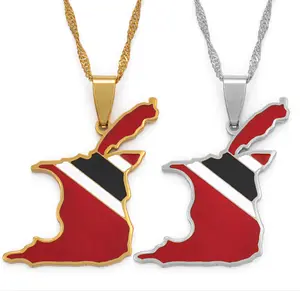 Trinidad and Tobago Flag Pendant Necklace