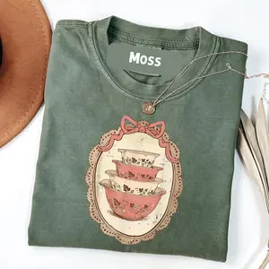 Comfort Colors Retro Thrifted Pink Pyrex Grandma Core Coquette Cottagecore T-Shirt