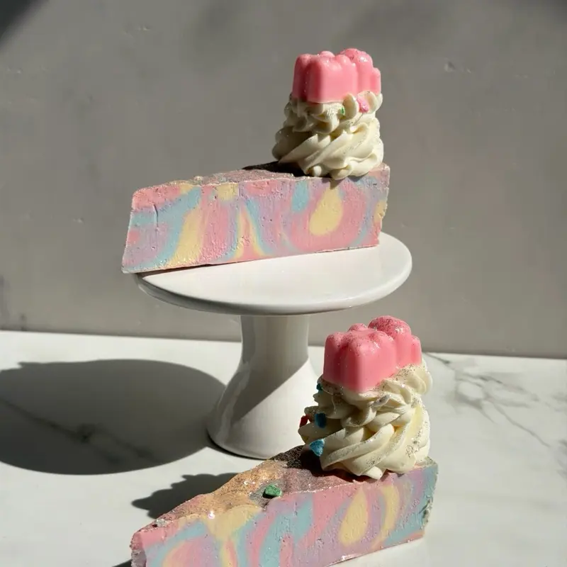 Gummy Bears Slice Pie Vegan Soap Bar & Easter Bunny Cotton Candy Soap Bar