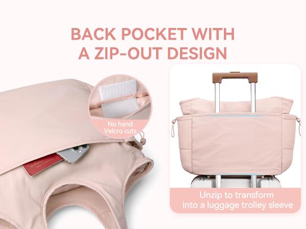 BOSTANTEN Puffy Tote Bag for Women Quilted Shoulder Bag 2PCS Large Travel Duffel Bag for Travel with Multiple Compartment