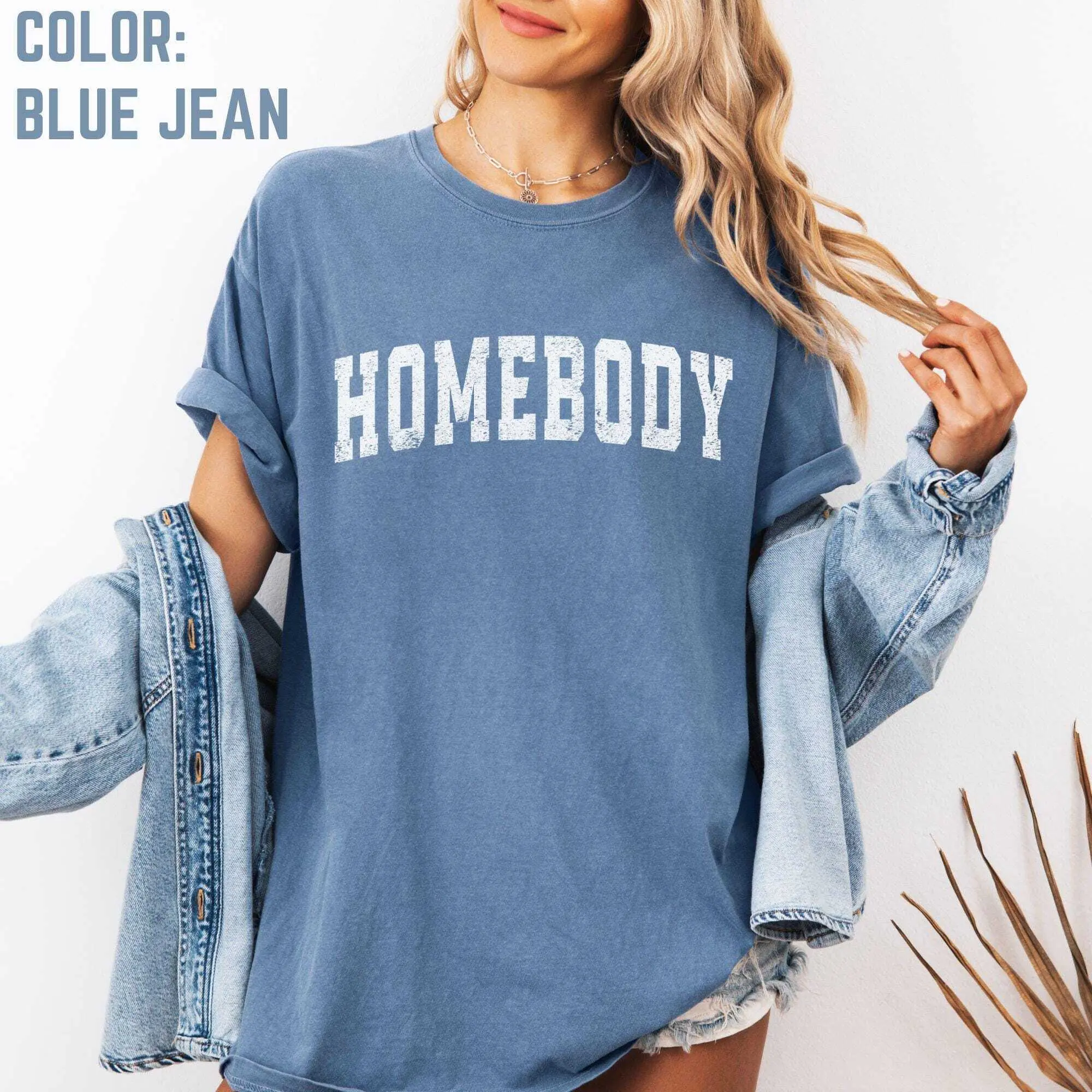 Comfort Colors Homebody Shirt, Indoorsy, Stay At Home tee, Work From Home, Cute Varsity Homebody Womens Shirt, Introverts Shirt Cotton Knit Light Top