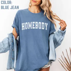 Comfort Colors Homebody Shirt, Indoorsy, Stay At Home tee, Work From Home, Cute Varsity Homebody Womens Shirt, Introverts Shirt Cotton Knit Light Top