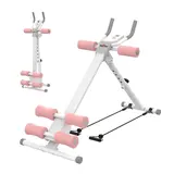 RELIFE Adjustable Ab Workout Machine - Foldable Heavy-Duty Steel Frame Core Trainer with LCD Display, 440 lbs Capacity, Adjustable Height Levels, Easy to Use and Storage Home Gym Equipment