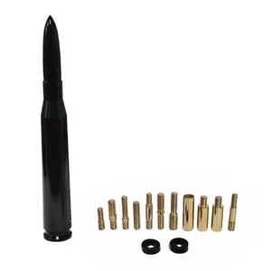 HittCraft American Flag 50 BMG Antenna - Short 6061 Aluminum, Compatible with Ford Super Duty, Raptor, Mustang, Chevy, Dodge, Jeep & More ， Easy Installation with Adapters, Anti-Theft, Hood Side or Roof Mount