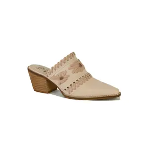 TESSA-03 Modern Block Heel Mules with Woven Detail