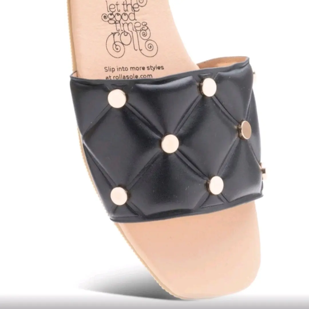 Foldable Sandal Square Toe Open Toe Sandals Black Beige