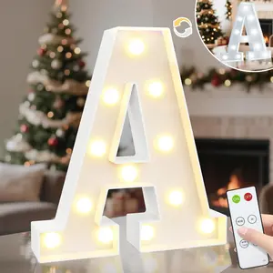 Light Up Letters, Cool White and Warm White Marquee Letters with Remote, Alphabet Letter Sign Battery Powered for Birthday Graduation Wedding Christmas Lamp Home Wall Decor, Letter A
