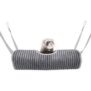 Ferret Tunnel Hanging Hammock Bed Small Animal Rats Squirrel Toy - Grey