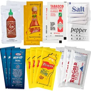 and Hot Sauce Packets Variety 325ct Single Serve Ketchup Packs, Mayo and Mustard Salsa Picante Selection w/Tabasco Pepper Sauce, Spicy Sriracha Mini Mexican Hot Sauce Packets