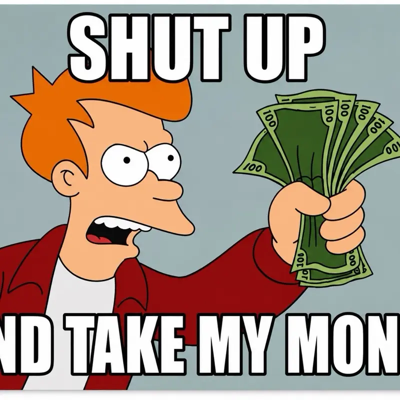 Funny “Shut up n take my money” credit/debit card skin