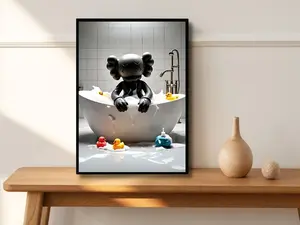 [Sale off up to 65%][Free Ship][No Frame] Kaws Hypebeast In Bathtub Poster, Kaws In Tub, Hypebeast Figure Art Print, Washroom Wall Decor, Graffiti Kaws Wall Art