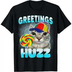 GREETINGS HUZZ funny T-Shirt GREETINGS HUZZ funny T-Shirt
