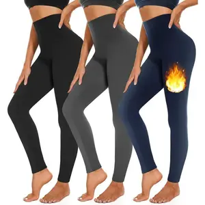 3 Pack Fleece Lined Leggings Women High Waisted Warm Winter Yoga Pants for Women Thermal Running Workout Leggings