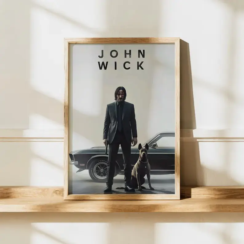 Poster John Wick Poster Baba Yaga Wall Art Action Movie Print Keanu Reeves Decor Assassin Film Poster Wall Art Home Decor Gift