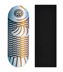 Heat Transfer Graphic Wooden Fingerboard Deck, "Scales"