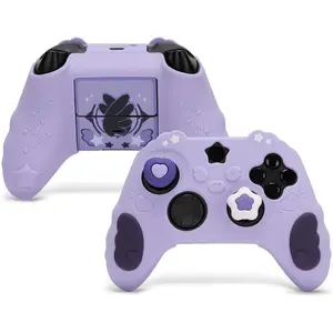 Z-CPS1  Controller Skin Set for  Soft Silicone Protective Cover Skin Case Compatible with Xbox Series X Controller with 2 Thumb Grip Caps and 2 Stickers - Star Wings Series Purple