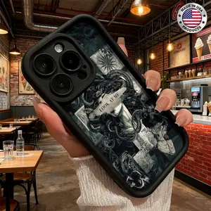 Vintage Medusa Snake Statue Gothic Art Aesthetic Pattern Case for iPhone 17 16 15 14 Pro Max 13 12 11 XR XS Plus Air Slim Shockproof Anti Drop Protective Durable Lightweight TPU Cover