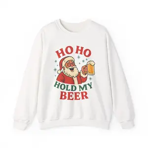 Copy of Ho Ho Hold My Beer Santa sweatshirt | Christmas beer sweater Alcohol