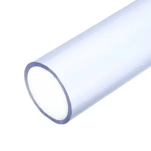 YELARXI Clear PVC Pipe, High Impact Rigid Tube Round Pipe Plastic Vinyl Tube - Fitting for (Garden/Home/Dust Collection/Aquarium/Fish Tank), 1.69" ID & 1.97" OD & 1.08ft, Blue