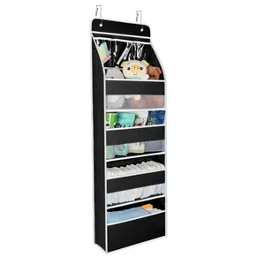 Over Door Hanging Organizer | Baby Storage with 3 Small & 4 Large Pockets | Wall-Mount for Nursery & Toiletries  Racks