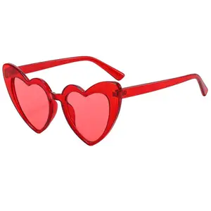 2025 New Style Angled Heart Sunglasses for Women Red UV Protection Fashion Sun Protection Glasses