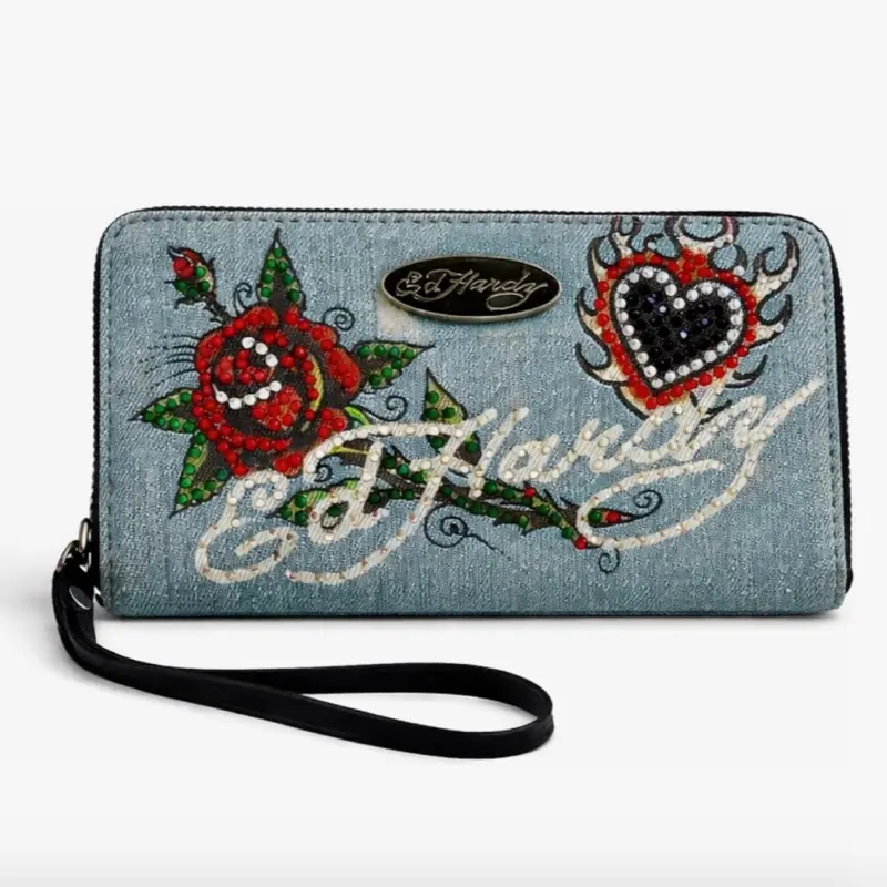 Women's Denim Wallet, Slim Compact Design, Durable Casual Accessory for Daily Use