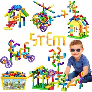 GJ  P-SMA021   Building Blocks STEM Pipe Tube Learning Toys Birthday Gifts, Educational Autistic Toy Compatible Building Pipeworks Constructions for Kids Boys Girls Ages 3 4 5 6 7 8+