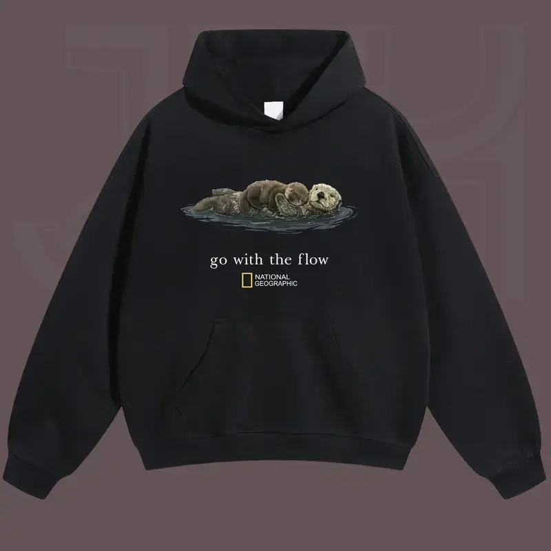 National Geographic "Go with the Flow" Unisex Hoodie, Gift For Men For Women, Casual Cotton Shirt