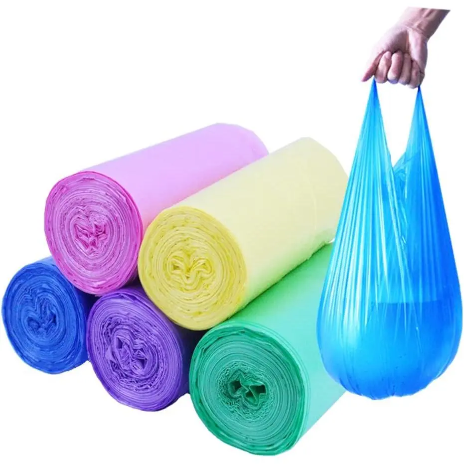 100 Count 4 Gallon Trash Bags, Small Colorful Garbage Bags with Handle  Home Office Bathroom Trash Can