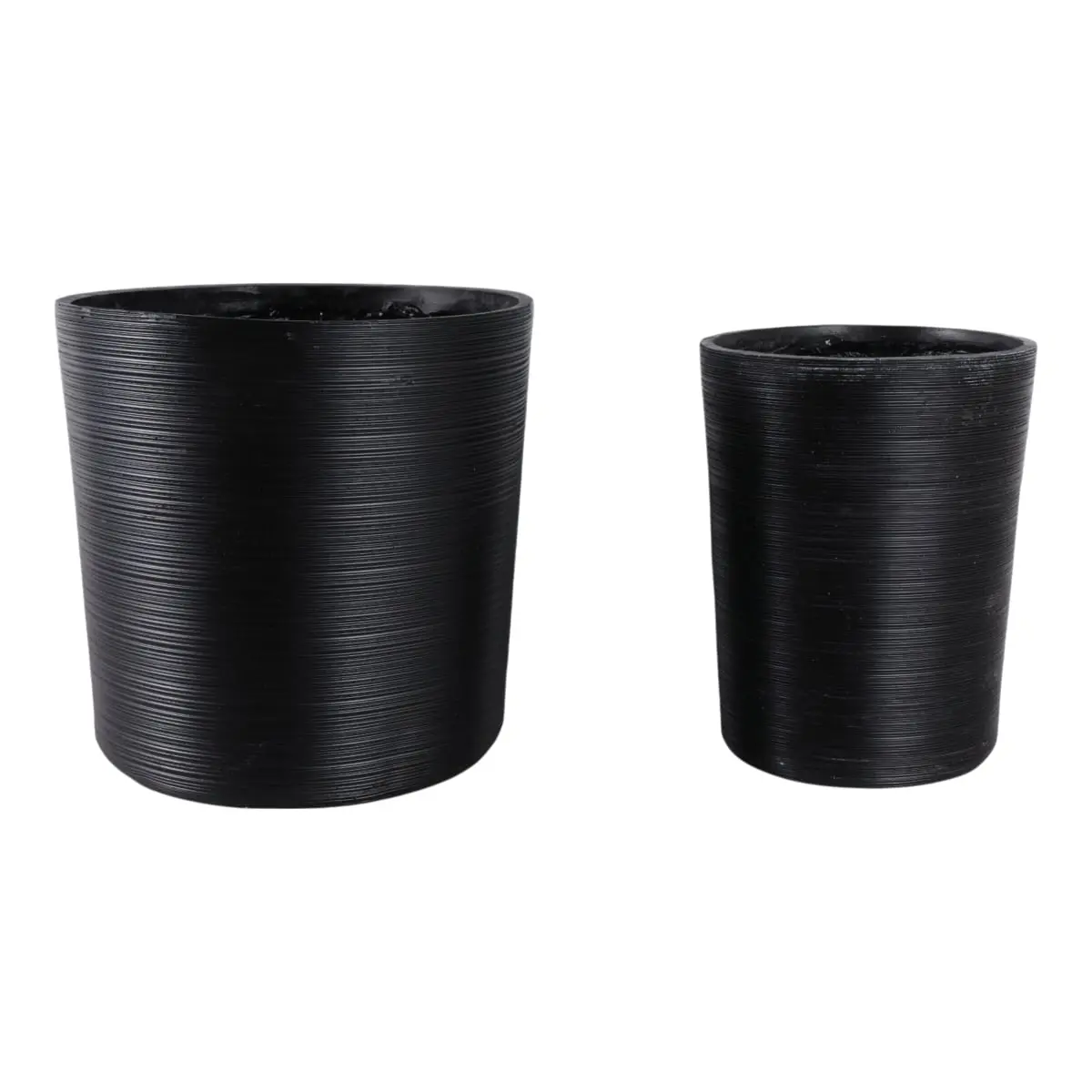 Sagebrook Home 22135 Large Black Taper Resin Garden Planter Set of 2, 19-21 in. Tall Modern Lines Outdoor Flower Pot, Home Improvement Garden Accessories, 25 lbs, Elevate Interiors, Black Taper Planter