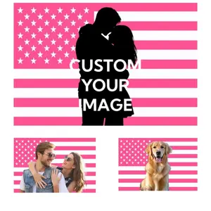 Customizable Print American Flag Tapestry - Personalized Image Design, Funny Wall Decor for Club, Valentine’s Day Photowall